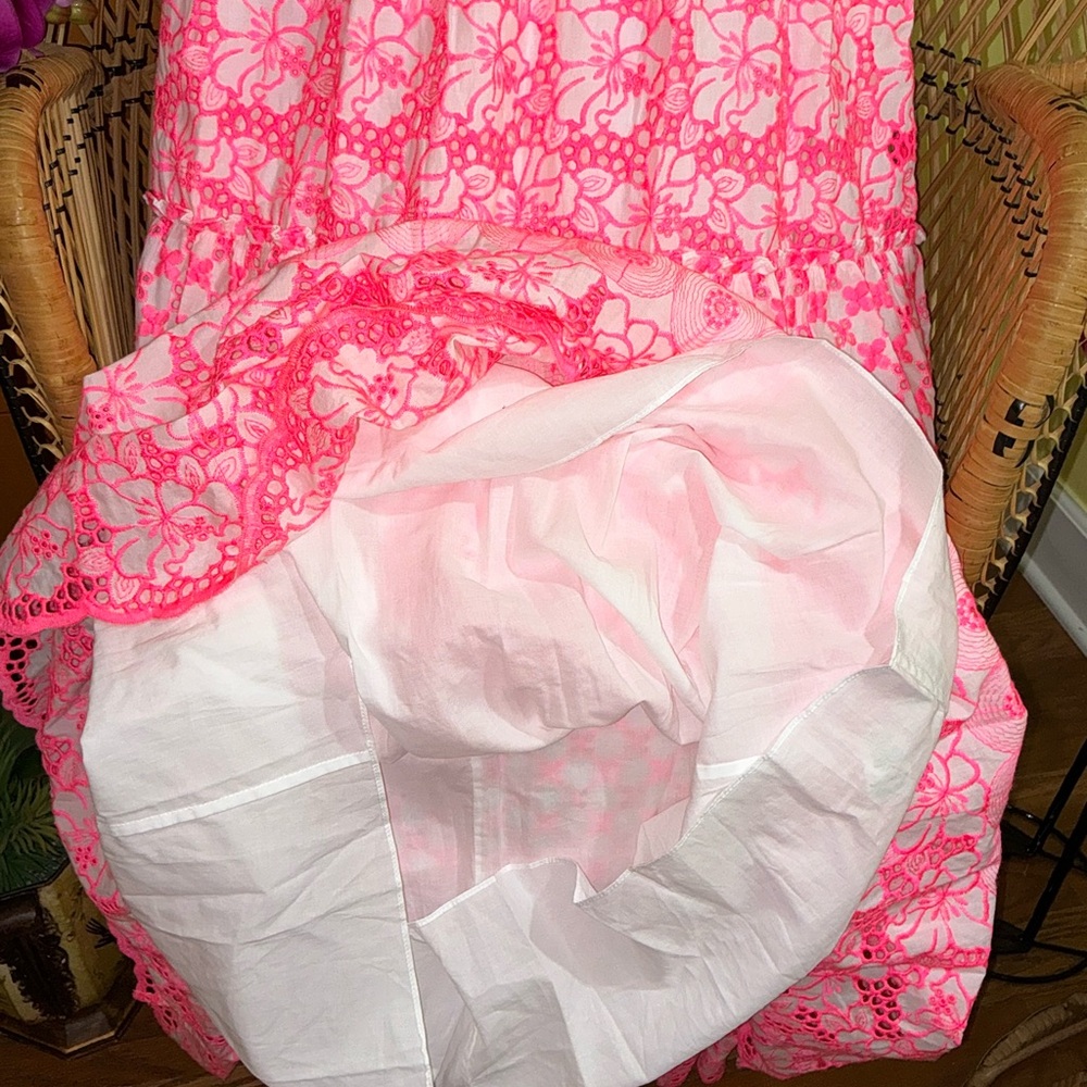 Lilly Pulitzer NWT Kyla Maxi Dress Lilly’s Coral Garden Eyelet Size 12,14 - Picture 10 of 16